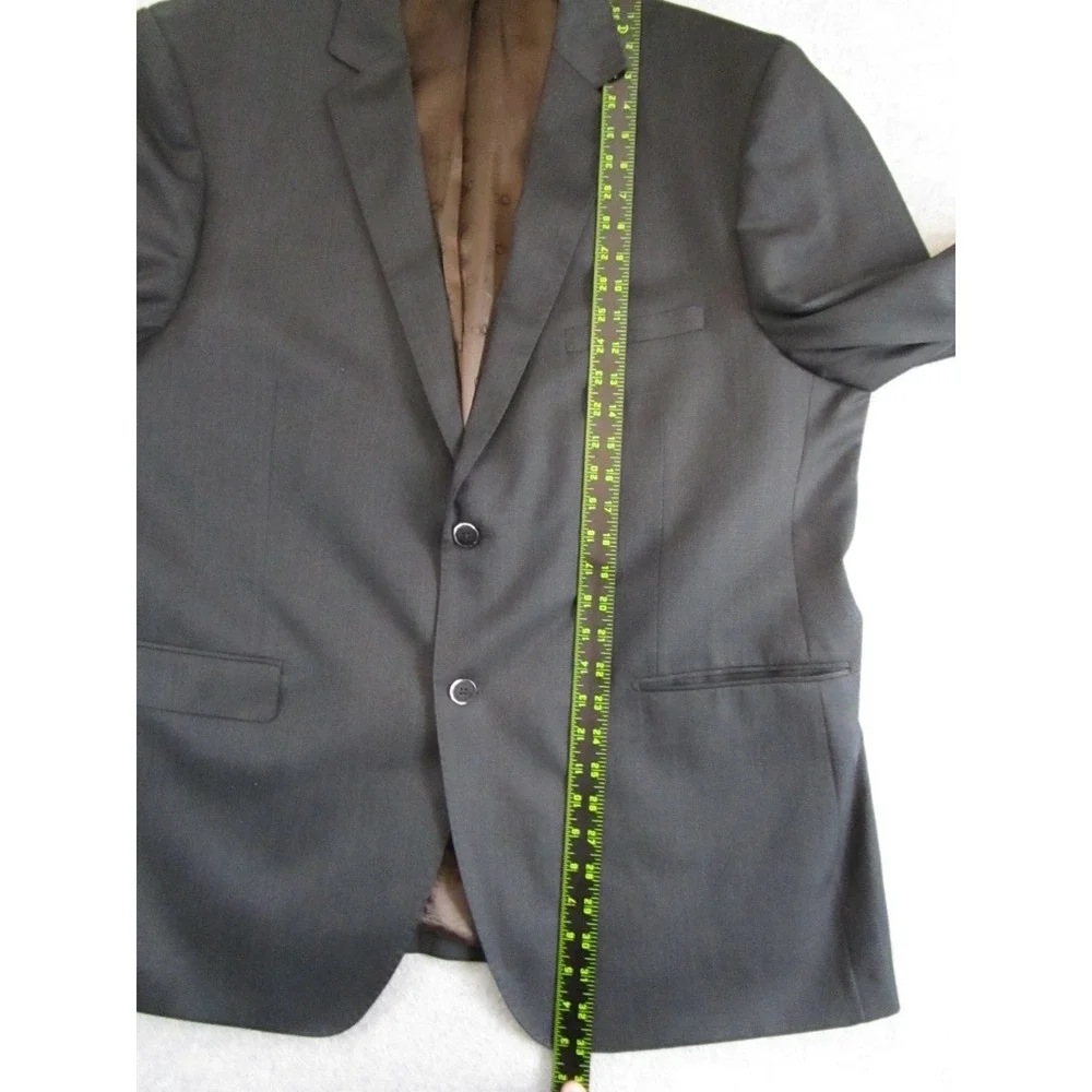 Bianco Brioni Suit Mens 50R (Jacket) / 44R Gray Modern Fit Formal Jacket Pants